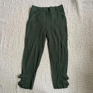 Veronica Beard Women's Green Ankle-Detail Pants - Size 28